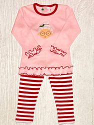 Lily Pads Pink Mrs.Claus Tee with Red Stripe Leggings