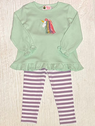 Lily Pads Lavender Stripe Unicorn Legging Set