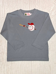 Lily Pads Light Steel Baseball Swing Applique Tee