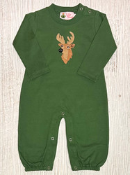 Lily Pads Light Hunter Buck Head Applique Romper