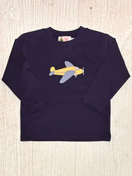 Lily Pads Dark Royal Airplane Applique Tee