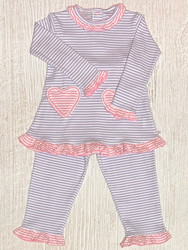Squiggles Heart Ruffle Pant Set