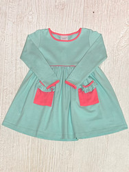 Squiggles Aqua/Pink Pocket Dress