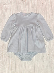 Squiggles Aqua Mini Stripe Onesie Dress