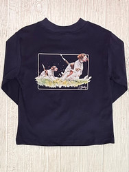 J Bailey Pointers on Navy L/S Logo Tee
