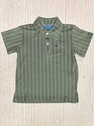 J Bailey Fish on Green Print Polo