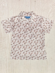 J Bailey Duck on Tan Print Polo