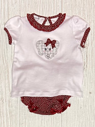 Magnolia Baby Crimson Cutie Ruffle Diaper Set