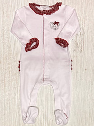 Magnolia Baby Crimson Cutie Ruffle Footie