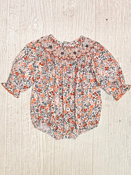 Banana Split Autumn Blooms Smocked Bubble