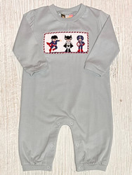 Banana Split Super Hero Smocked Boy Romper