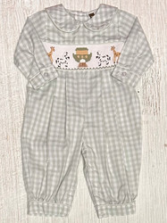 Banana Split Noahs Ark Smocked Boy Romper
