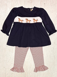 Banana Split Giddy Up Smocked Ruffle Pant Set