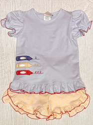 Banana Split School Days Applique Girl Short Set