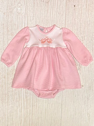 Squiggles Pink Stripe Ballet Slippers Onesie Dress