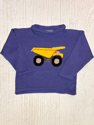 Lily Pads Dark Chambray Dumptruck Roll Neck Sweater