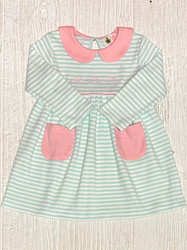 Lily Pads Seafoam Stripe Bow Dress