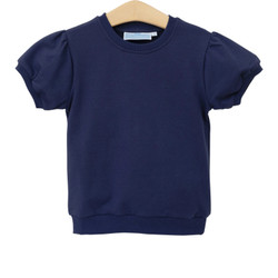Trotter Street Kids Navy Landry Puff Sleeve Top