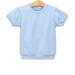 Trotter Street Kids Light Blue Landry Puff Sleeve Top