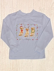 J Bailey Christmas Labs on Light Blue L/S Logo Tee