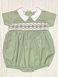 LuLu BeBe Sage Smocked Boy Bubble