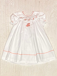 Sophie & Lucas White Pumpkin Emb Ruffle Dress
