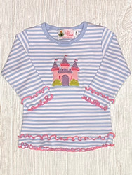 Lily Pads Blue Stripe Castle Lettuce Edge Shirt