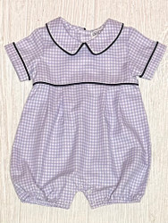 Ishtex Blue Plaid Boys Romper