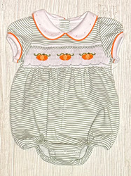 Magnolia Baby Pumpkin Smocked Girls Bubble