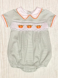 Magnolia Baby Pumpkin Smocked Boys Bubble