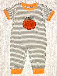 Three Sisters Pumpkin Applique Boy Romper