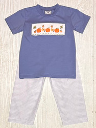 Three Sisters It's Fall Smocked Boys Pant Set