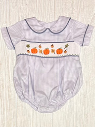 Three Sisters It's Fall Smocked Boys Bubble
