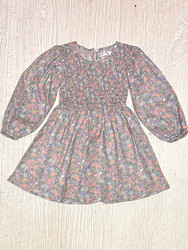 LuLu BeBe Emily Blue Smocked Bodice Dress