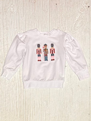 LuLu BeBe White Sequin Nutcracker Top