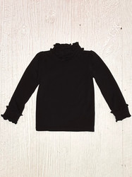 LuLu BeBe Black L/S Ruffle Top