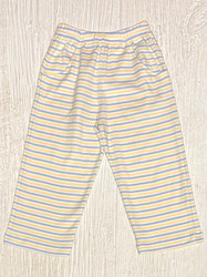 Lily Pads Boys Knit Pants with Pockets-Blue/Yellow Stripe