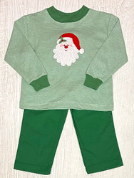 Bailey Boys Green Santa Pant Set.