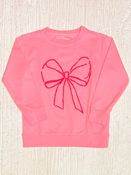 Mustard & Ketchup Kids Light Pink Bow Sweatshirt