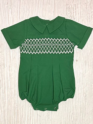 Sweet Dreams Hunter Green Smocked Bubble