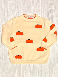 Lily Pads Ivory/Orange Scallop Sweater