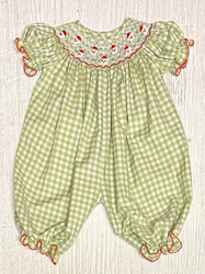 Delaney Santa Smocked Bishop Romper