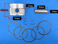 Piston Kit for Chinese 250cc ATV Engines [72mm]