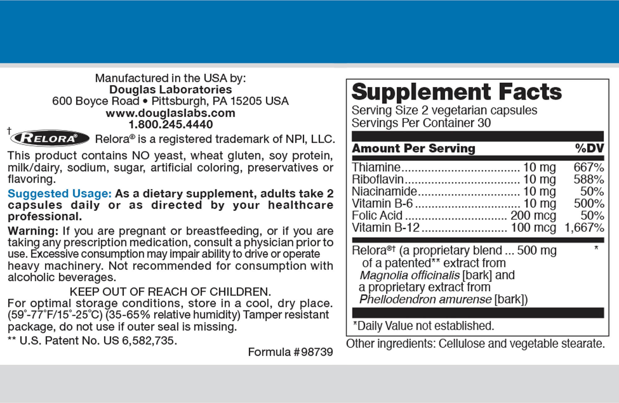 Douglas Laboratories ReloraPlex 60 CapsulesOakway Naturals