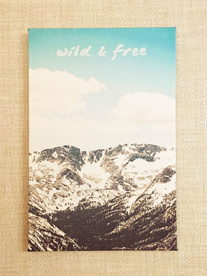 "All Good Things are Wild and Free" - Thoreaux // Fabric print inspired by the beauty of the Rocky Mountains by Earmark Social Goods