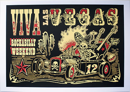Viva Las Vegas Rockabilly Weekend POSTER VLV17 Vince Ray Silkscreen Mint conditi