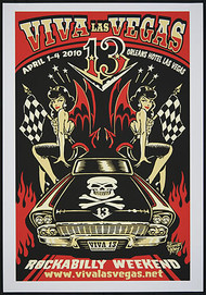 Vince Ray Viva Las Vegas #13 Silkscreen Event Poster 2010 Image