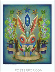 Aaron Marshall Magic Bunny Hand Signed Artist Print  8-1/2 x 11