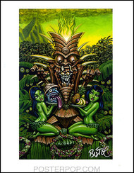 BigToe Zombie Tiki Hand Signed Artist Print  8-1/2 x 11