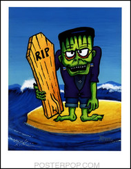 Rob Kruse Monster Surf Hand Signed Artist Print  8-1/2 x 11 Image